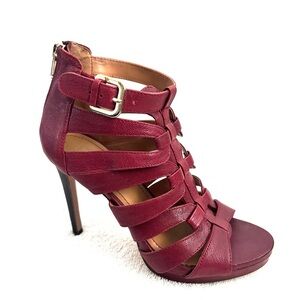 Nine West Red Strappy Booties Heels